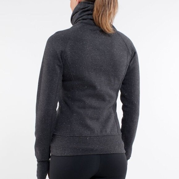 Lululemon Cuddle Up Jacket Heathered Black / Black Sparkle Size 6 - Picture 13 of 14
